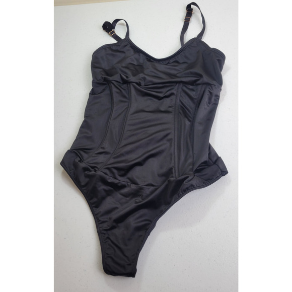 Sofia Vergara Wire Free Corset Bodysuit Intimates Black One Piece Size Large - Picture 1 of 8